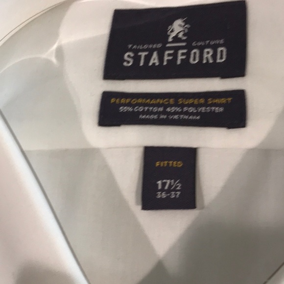 Stafford white straight collar dress shirt - Picture 2 of 3